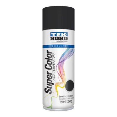 TINTA SPRAY TB 350ml/250g PRETO FOSCO ALTA TEMPERATURA TEKBOND